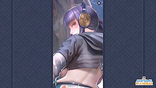 Yafu's orange sweat-soaked panties get teased in this upskirt scene