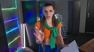 Arina Shy's tight Ukrainian pussy gets destroyed by gym trainer's massive dick in hot fuck session
