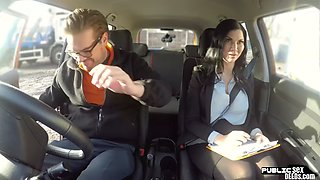 MILF Hugetits gets nailed by student driver after blowjob