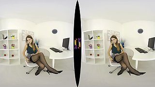 Office Flirt; Solo Striptease Office Lingerie Nylons