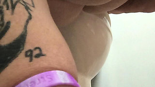 She's Enjoying Rubbing Her Pussy on the Toilet