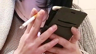 Pregnant MILF Smoking Cigarette