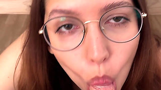 Secretary Sucks Under Table and Gets Cumload on Face for Pay Rise