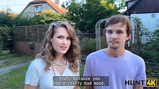 Hunt4k. nasty woman is showing her Natural Tits on the street and cheating on her boyfriend