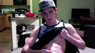 Twink Jerks Off on Webcam in His Apartment