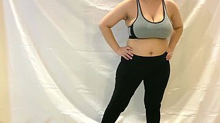 Hot Yoga with Mommy in Tight Leggings and Sports Bra