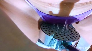 Risky Fun in the Ladies Room! Horny Chick Masturbates Her Pretty Pussy on POV Camera