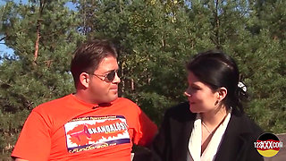 Alluring Brunette Fucked in Park