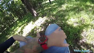 Public agent exceptionally sexy bootie rails Big Cock in a public place