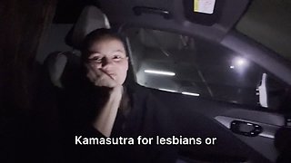 Two Lesbians Have Sex in the Car