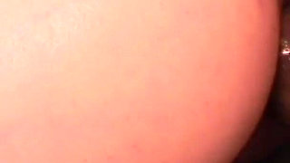 Giant thick black rod fills up the perfect young cunt on this lingerie slut