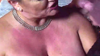 Chubby with Big Tits Seduces Him to Fuck Outside
