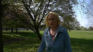 BJ in Park with Cum Walk