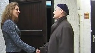 Old man humiliated by a horny femdom mistress
