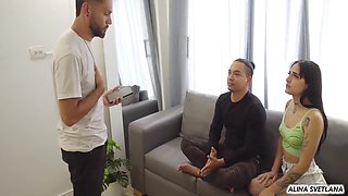 Axl Rey, Filip Baco And Alina Svetlana - Wife Pays The Rent With Sex In Front Of Her Cuck Husband And We End Doing My First Dpp!! 10 Min