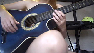 Petite blonde strips for her guitar teacher, so he can finish on her back, so he doesn't get her pregnant because he's older.