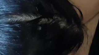 My Girlfriend Hot and Passionately Licks My Hairy Pussy