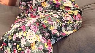 Floral Dress & Black Sandals & Glasses Try on