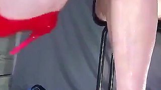 Pale Legs Red Heels and Hard Toe Tapping.