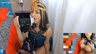 Cleopatra Cosplay Asmr Intense Ear Licking and Sex Machine Pussy Fucking