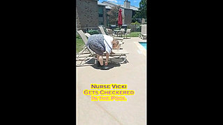 Nurse Vicki Wears Checkers to the Pool