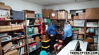 Teenager thief & corrupted cops - rough three-way porno