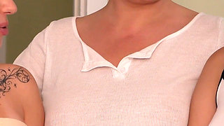 Busty Hot Mom, Petite Asian and Sugar Blonde Fuck in Throat and Hot in Wet Cunts!