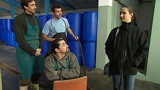 German Brunette Babe Gangbang