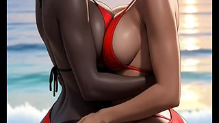 ebony dance on beach (Ai animation)