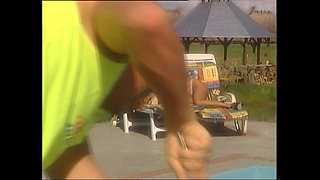 Morning Sex with Loud Moaning by the Pool