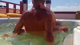 Amateur Blonde Mature Wife Enjoys Sex in Whirlpool