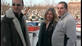 French blonde talking dirty with two hot men