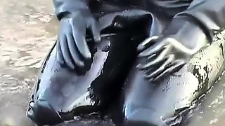 Extreme fetish latex play