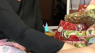 Hairy girl smoking then pissing