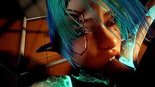Face Fucking a Sexy Robot Girl