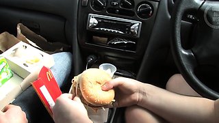 Hot small titted blonde gets fucked hard on the car