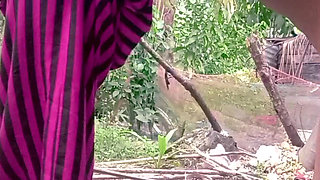 Sissy and ass finggaring  out side of home sadia bhabi.