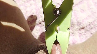 Inserting a Small Cup Into the Wet Pussy