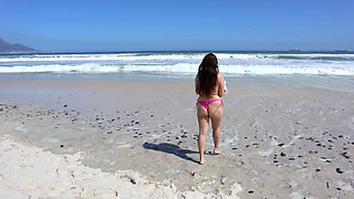 Stripping and Frolicking on a Beach