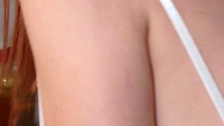 I Make My Girlfriend Clean with the Toy Inside Her Pussy