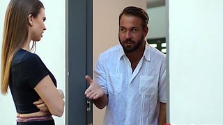 Chad White's Wet Kitchen Passion with Brunette Babe