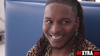 Waitress served her holes for BIG BLACK DICK guests