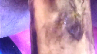 Fucking My Black Hairy Pussy with a Banana Load Moaning Orgasms