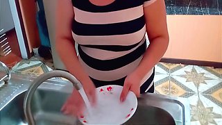 My Stepsons Friend Came Over To Fuck Me While I Was Washing Dishes. 5 Min With Kellyhot Wife 1