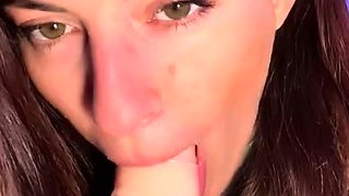 Independent Teen brunette girl toying pussy outdoor