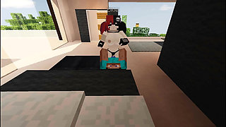 Gothic girl can't control herself and fucks me sensually  Minecraft Jenny Mod