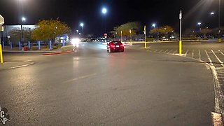Phat-assed Brunette BBW Alex Blair Goes Nuts In the City At Night, Having Fun With Gibby The Clown