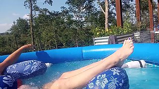 She loves to tease me with her feet in the pool