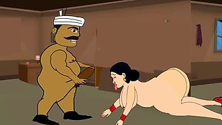 Big Ass Indian MILF Gets Fucked Hard by Servant in Front of Husband - Desi Village Outdoor Sex