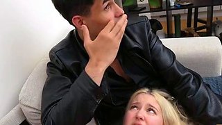 Lovely blonde teens sharing thick cock hardcore